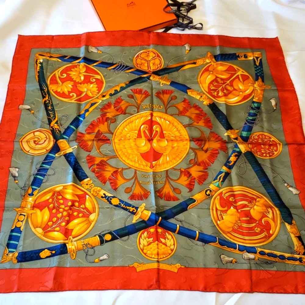 Hermes Silk Scarf 90x90 "Daimyo"